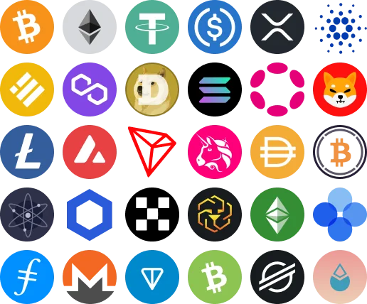 Supported cryptocurrencies